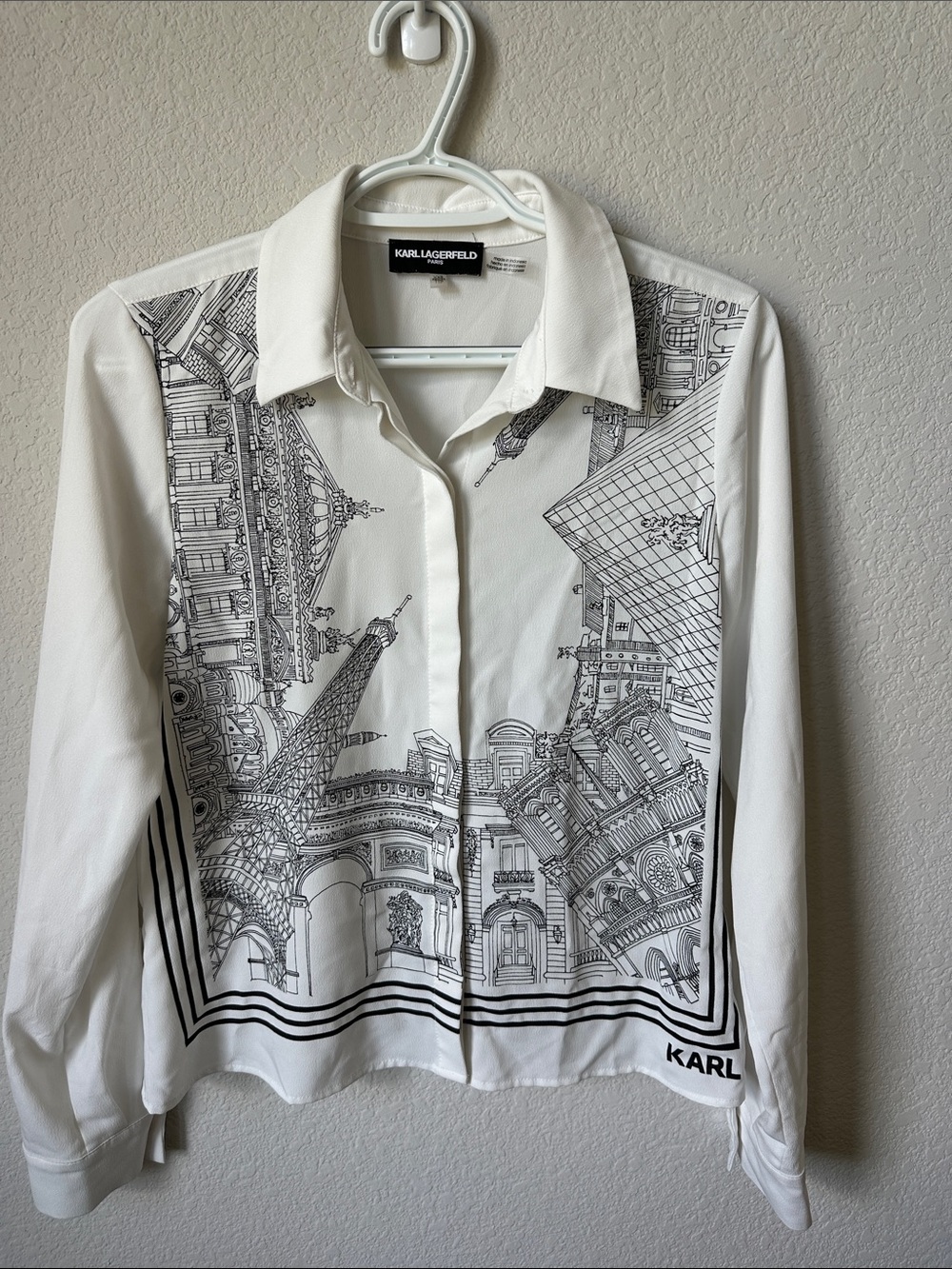 Karl Lagerfeld Paris Architecture Satin Shirt
